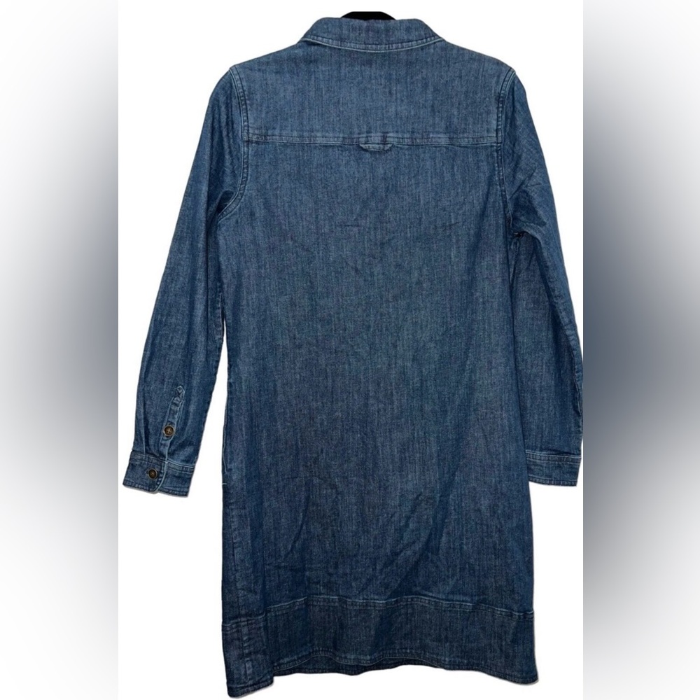 Boden Denim Shirt Dress in Dark Blue - Size 4P - Picture 3 of 10